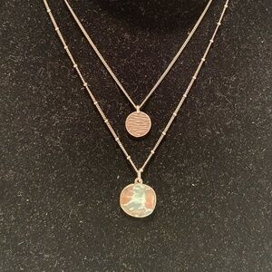 Sterling Silver Double Disc Necklace